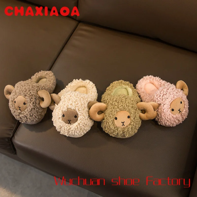 

Toddler Girl Slippers Baby Plush Warm Cartoon Deer Children Home Shoes Little Kid House Footwear Slippers