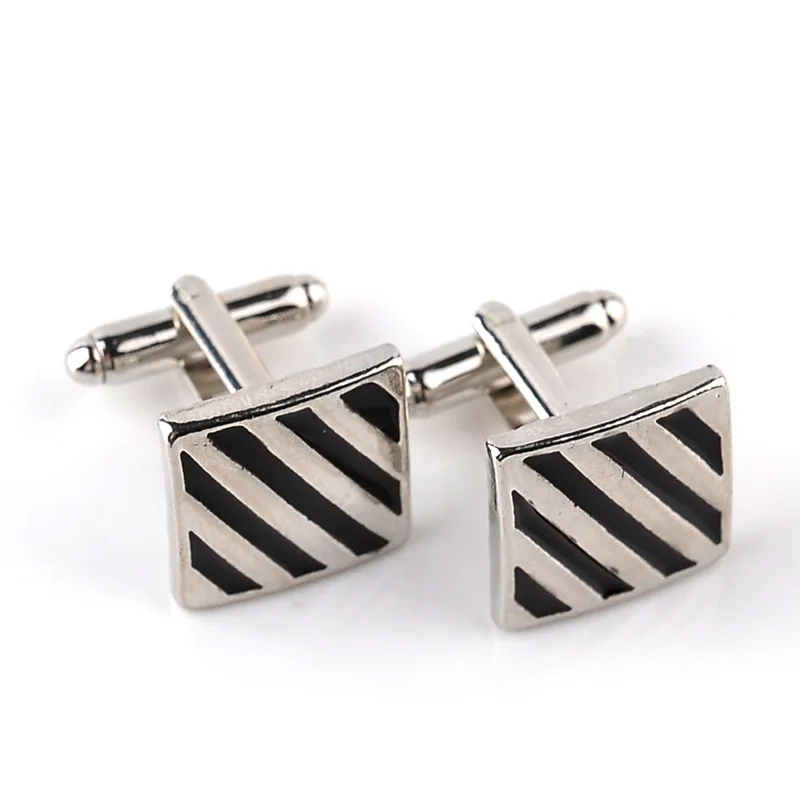 

Fashion Classic Geometric Creativity Men's Striped Shirt Alloy Cufflinks Business Wedding Sleeve Studs Wholesale