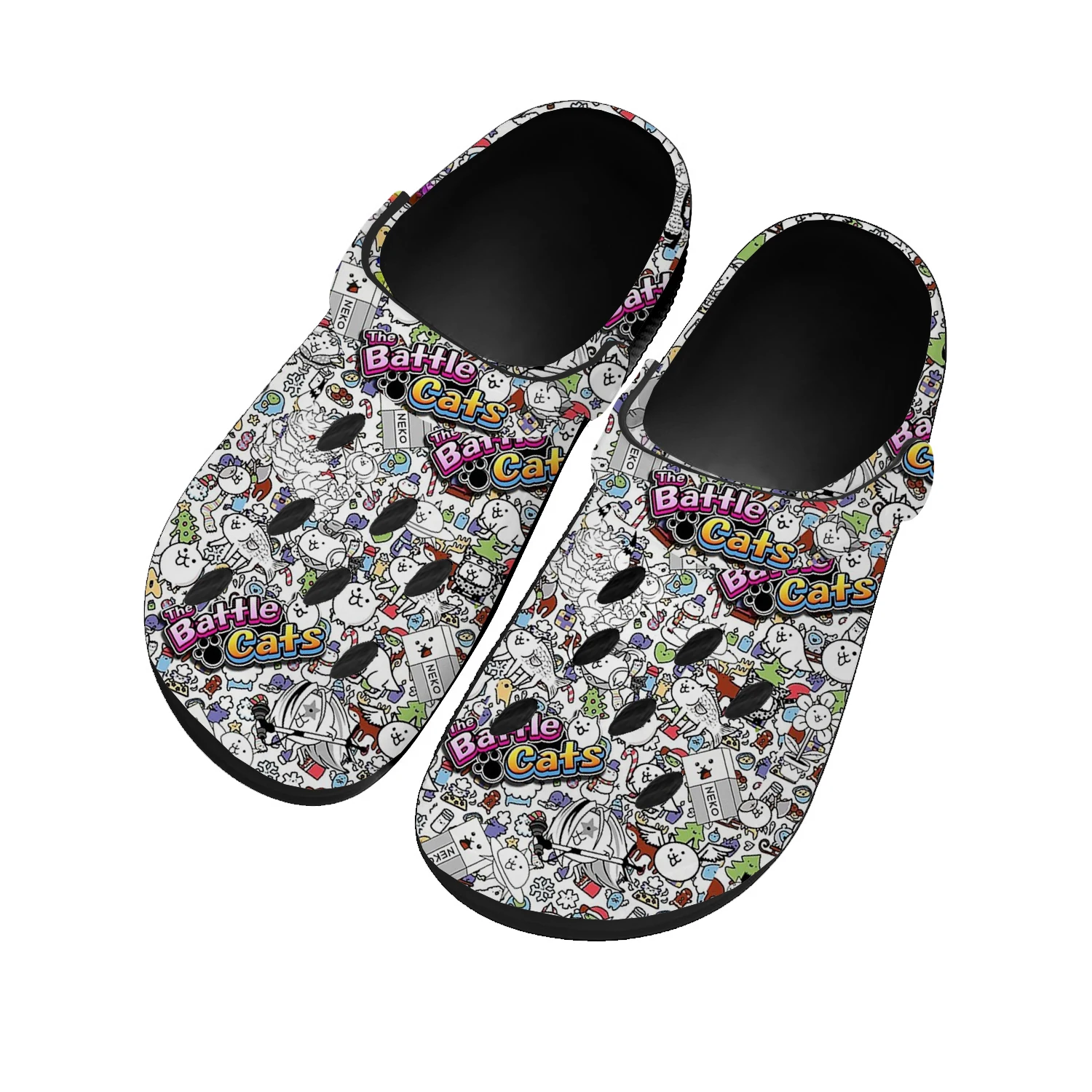 

The Battle Cats Home Clogs Cartoon Game Mens Womens Youth Boy Girl Sandals Shoes Garden Bespoke Custom Shoes Beach Hole Slippers