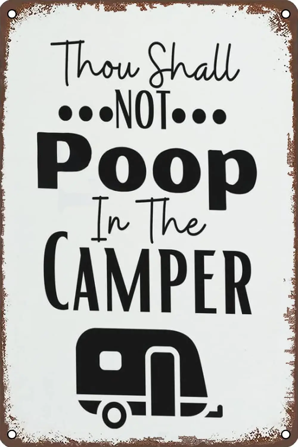 Vntge Metl Tn Sgn Thou Shll Not Poop n The Cmper Домашний декор Ретро Wll Декор для дома Grden Mn Cve Brs Resturnts