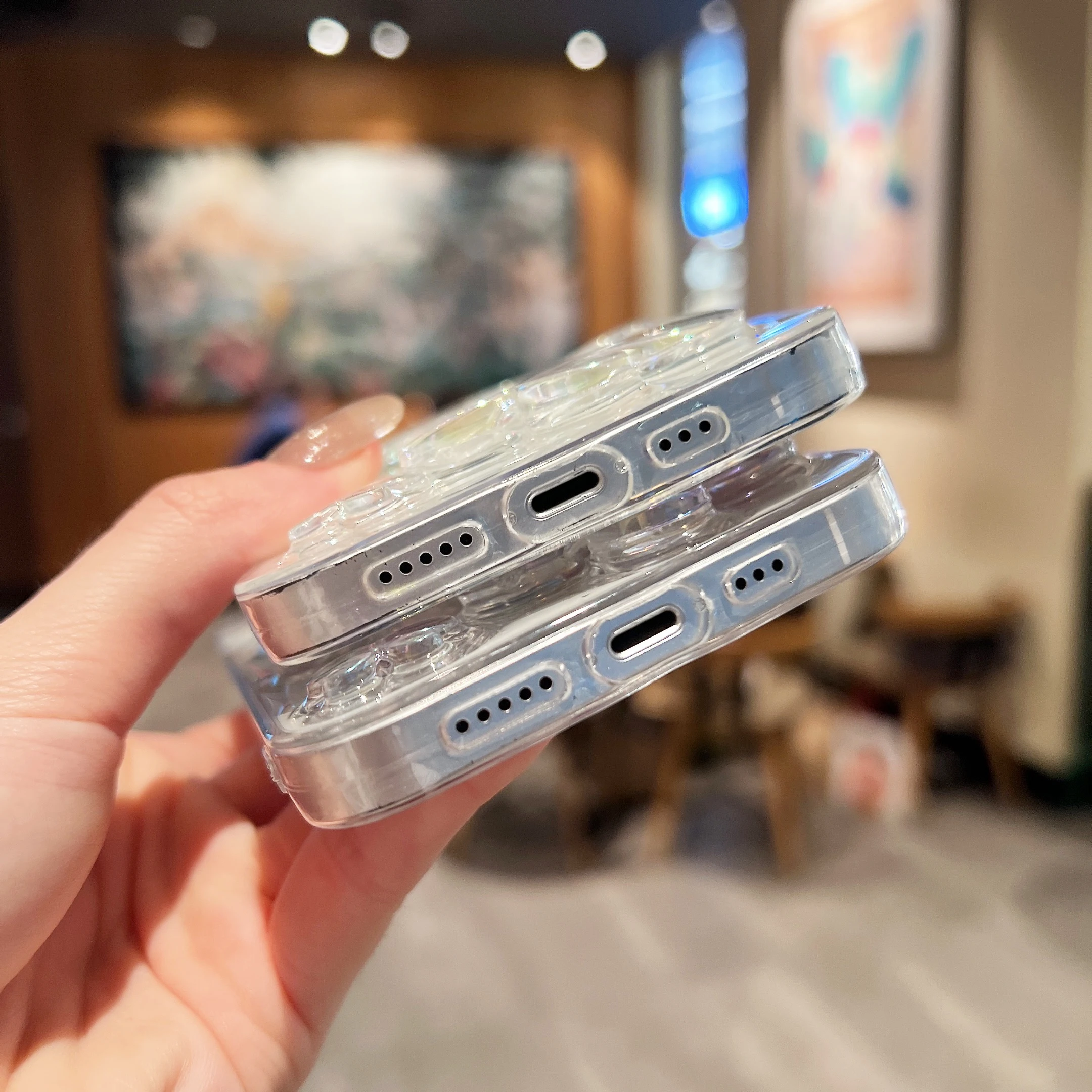Чехол Dreamy Crystal Laser Butterfly TPU для iPhone 13 Pro Max задняя крышка телефона 12 11 X XS XR 8 7 Plus SE 2020 Capa