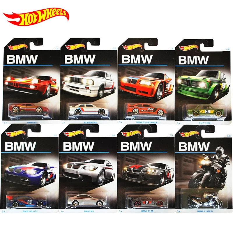 Original Hot Wheels Car BMW Series Diecast 1:64 Voiture 100th Anniversary Exclusive BMW M3 Kid Boys Toys for Children Adult Gift