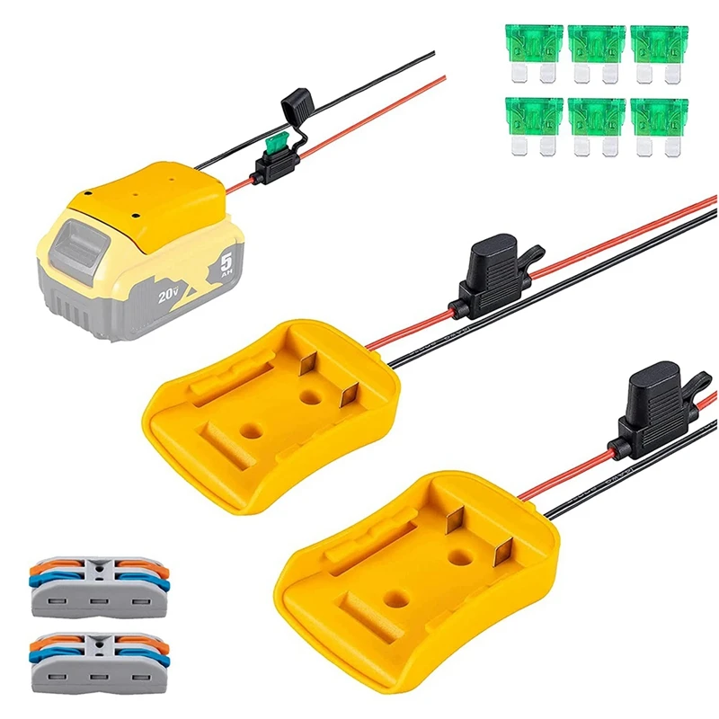 

2 Packs Power Wheel Adapter For 20V Battery With Fuse & Wire Terminals,Lithium Battery,Power Connector For Rc Car