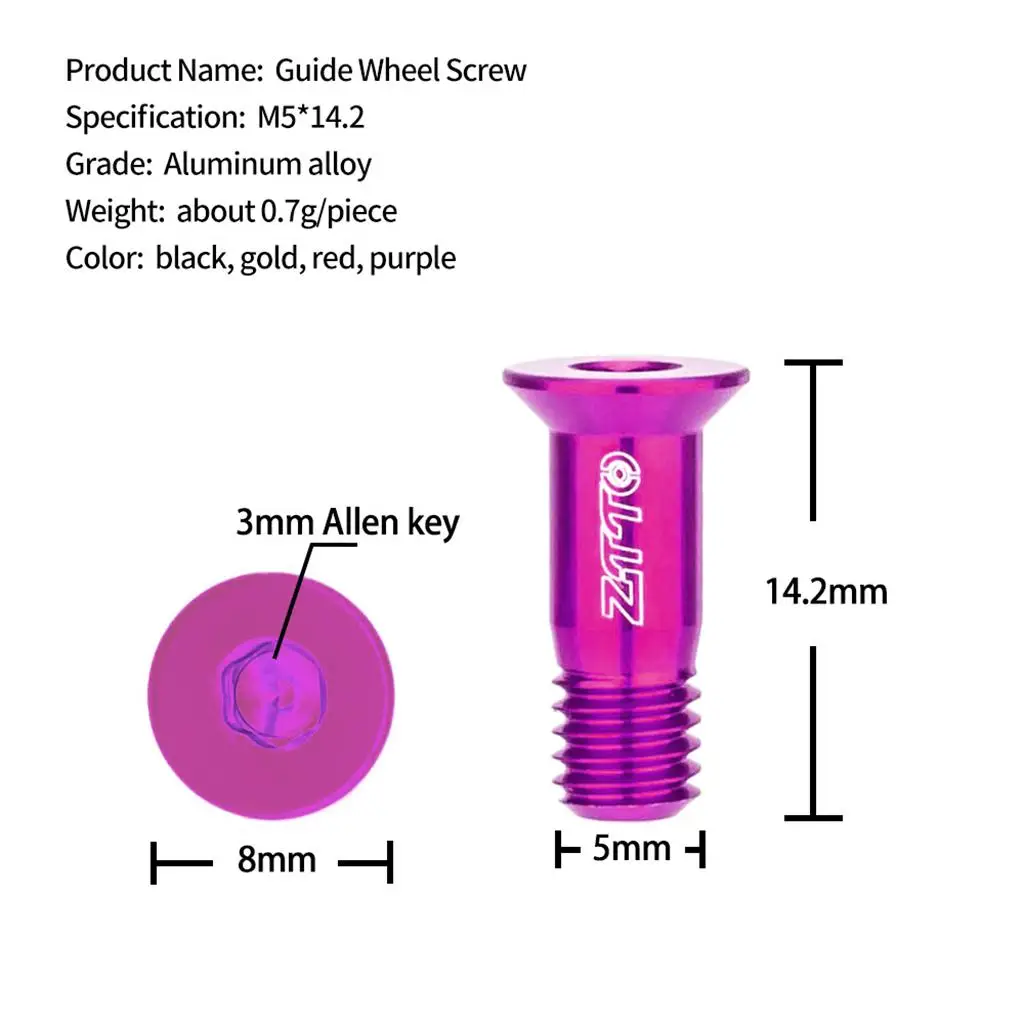 Направляющий джоки M5 * 14 2 мм колесный винт задний переключатель передач складной