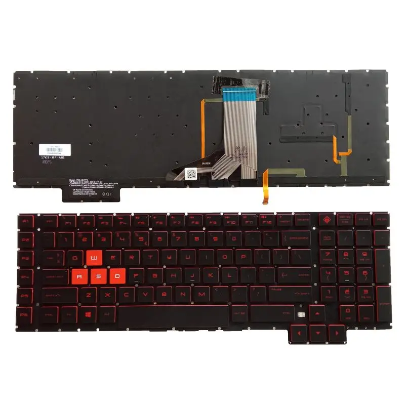 

New US For HP Omen 17-an 17-an00 17-an013tx 17-an014tx English Backlit Keyboard Red Font