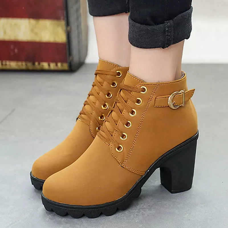 

Женская обувь из ПУ кожи, на высоком каблуке