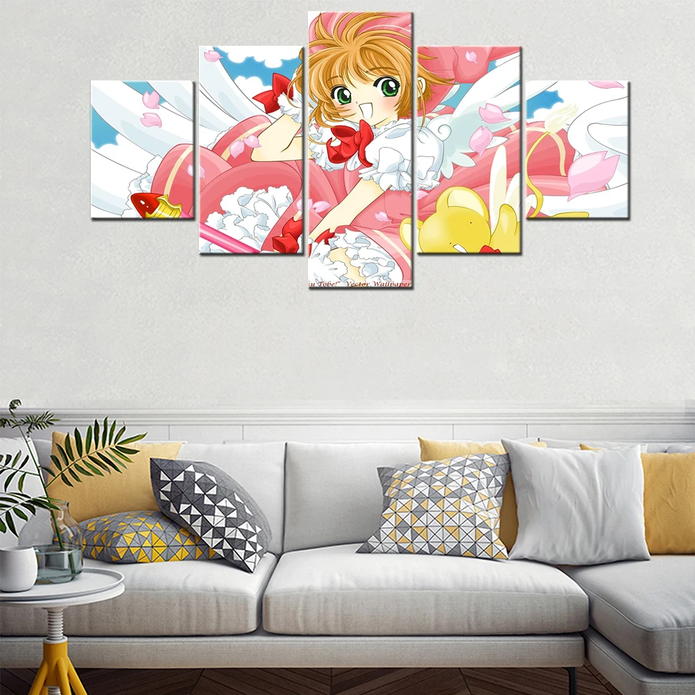 

Canvas Art Wall Pictures Frame Home Decor Living Room 5 Pieces HD Printed Anime Character Cute Girl Painting Modern Posters