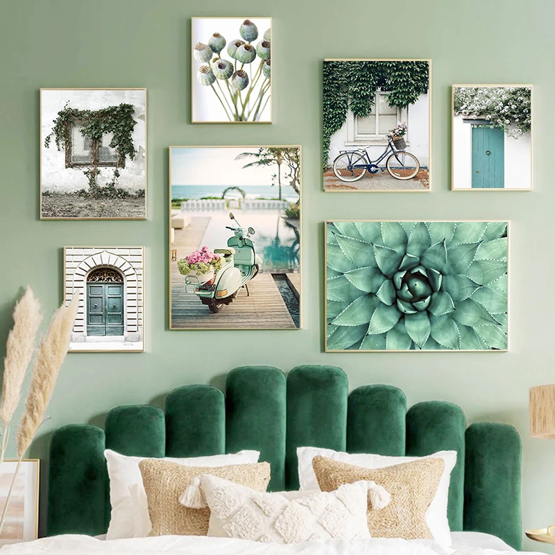 

Green Botanical Leaves Flower Decorative Prints Posters on the Wall Art Plant Picture for Living Room Home Decor Wall Painting