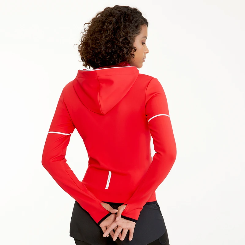 Vansydical Women Athletic Sport Shirts Slim Fit Long Sleeve Fitness Top Yoga Gym Jacket Workout Sweatshirts With Thumb Holes