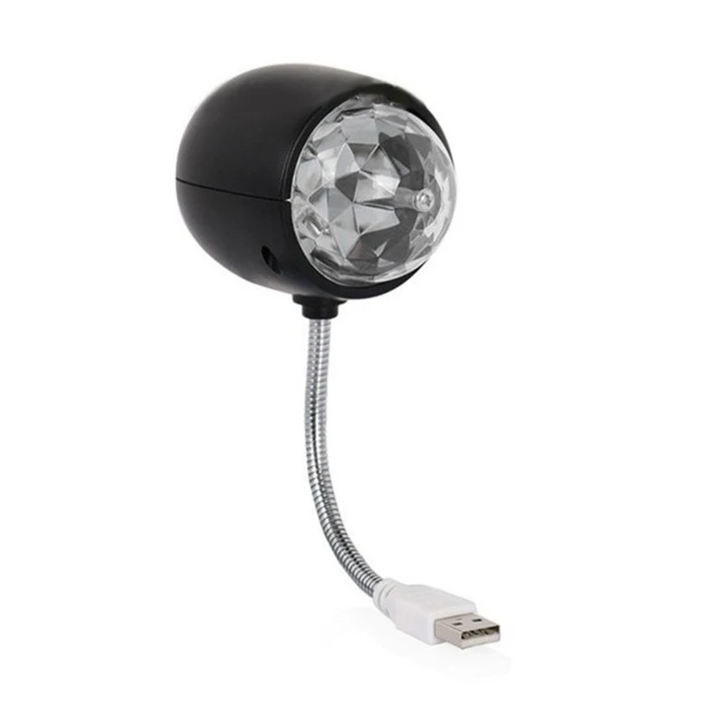 

USB фонарь, вращающийся цветной светодиодный фонарь RGB для сцены, лампа для вечеринки с книжсветильник освещением 3 Вт, питание от USB (черный)