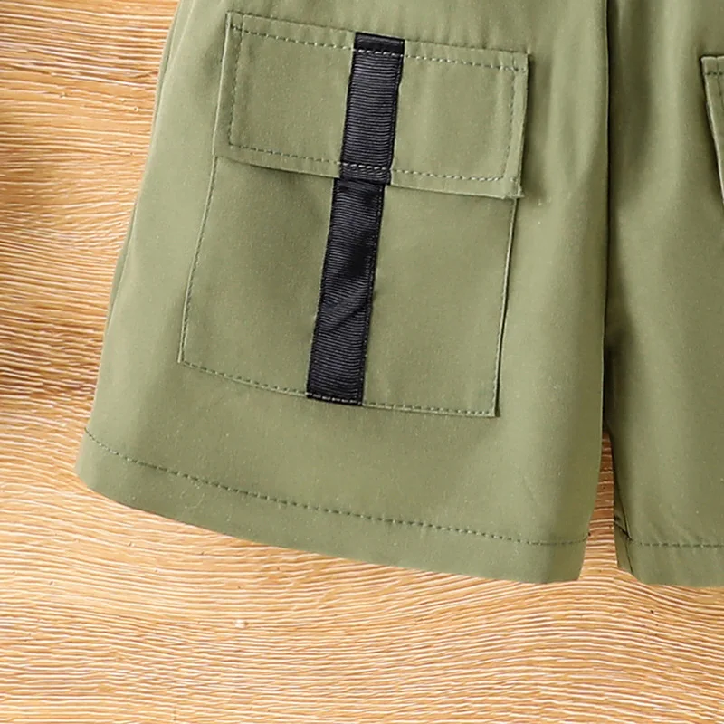 2024 Летние комплекты детской одежды Футболка с короткими рукавами и круглым