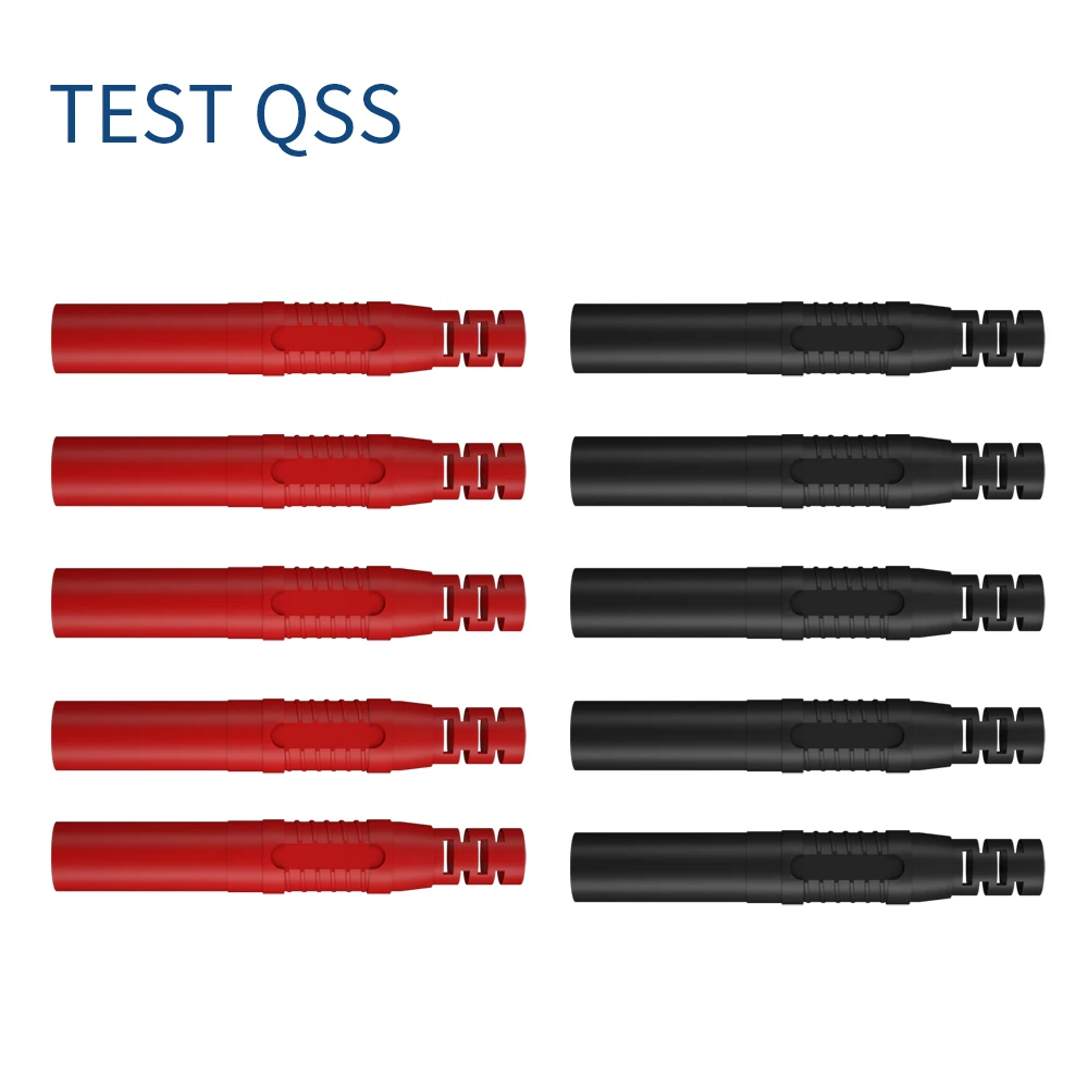 

QSS 10 шт. безопасные 4 мм заглушенные банановые штекеры, паяльная линия, DIY Сборные испытательные выводы, разъемы Q.10041