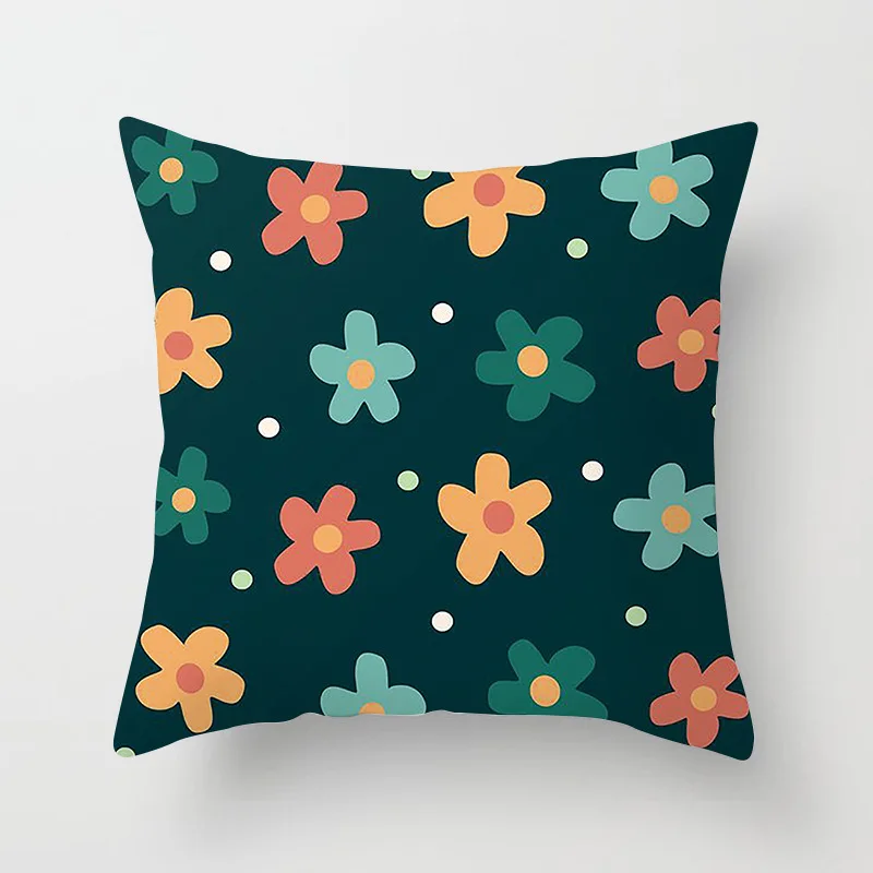 

Simple Geometric Flower Pattern Series Polyester Pillow Case Home Decoration Throw Pillow Cover Sofa Pillow Home Pillow Case
