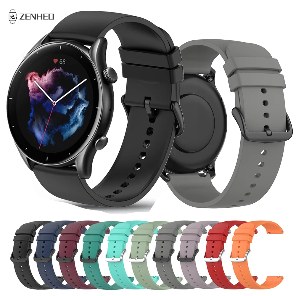 

Ремешок силиконовый для Huami Amazfit GTR 3 Pro, браслет для часов Huami Amazfit GTR 3 2 2e/Stratos 3 2 2S, 22 мм