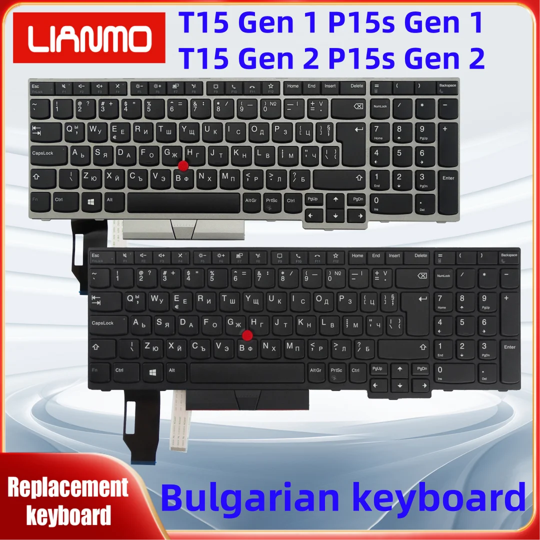 Клавиатура ноутбука Bułgaria подходит для Lenovo ThinkPad T15 Gen1 Gen2 P15S Silver клавиатура