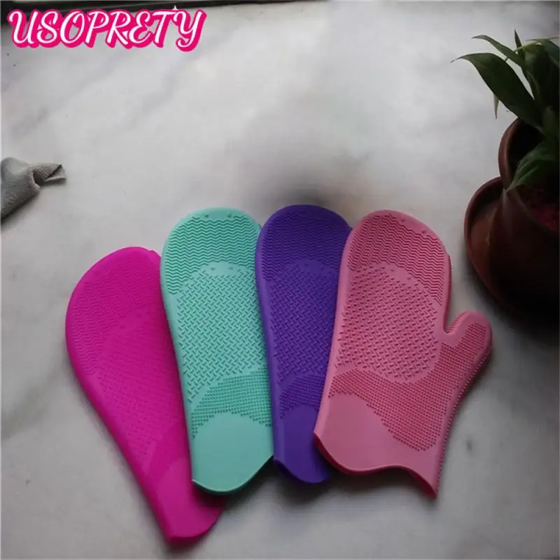 

Silicone Makeup Brush Cleaner Make Up Washing Brush Gloves Washing Cosmetic Makeup Brush Cleaner Pad Scrubber Board Tool Random