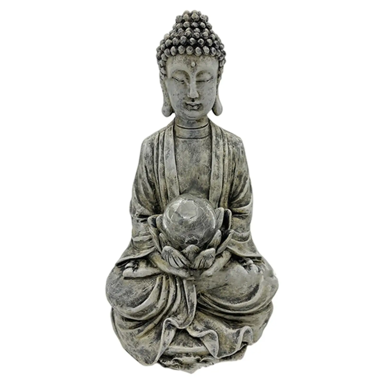 

Solar Powered Garden Light Sculpture Outdoor Yard LED Sitting Buddha Statue