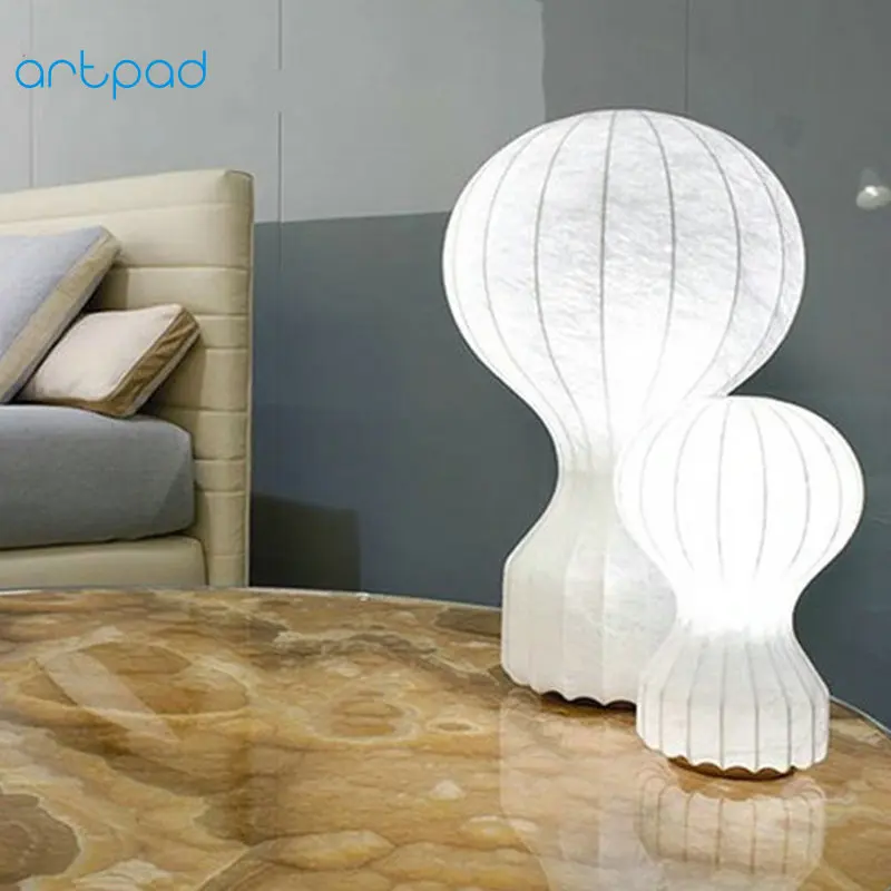 

Artpad Modern Decor Table Lamp silk Lampshade Bedroom Bedside Led Desk Lamp for Study Living Room Indoor Lighting E27 Bulb