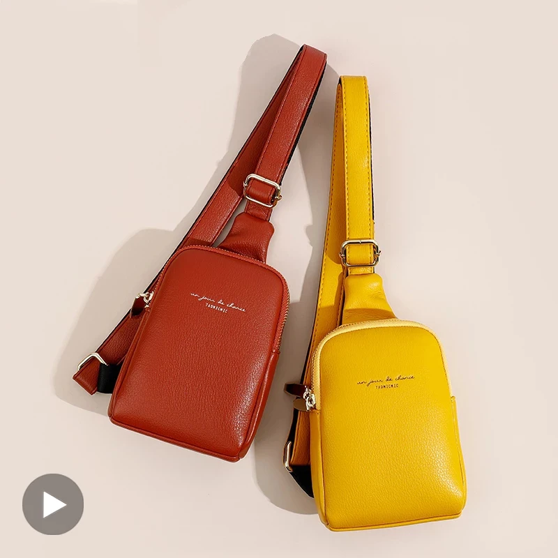 PU Leather Chest Sling One Shoulder For Women Men Bag Husband Female Cross Waist Pack Male Crossbody Belt Banana Backpack Purse