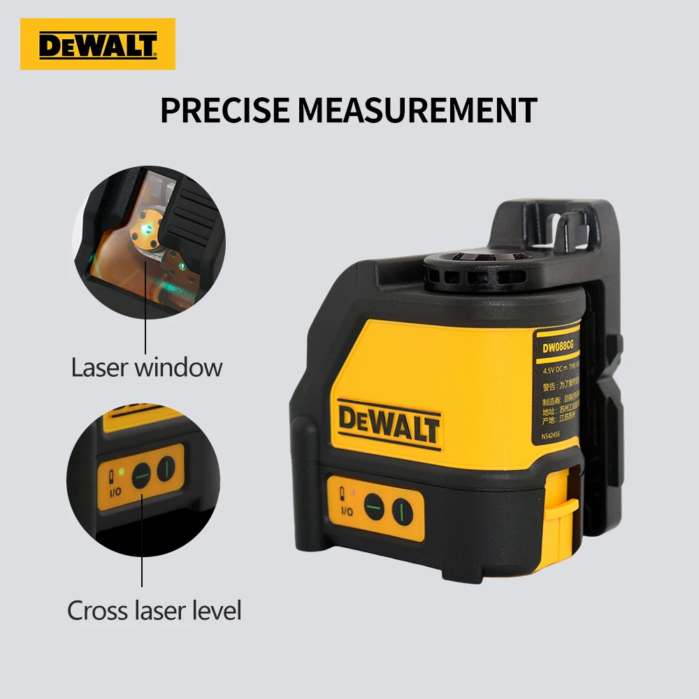 Лазерный уровень DEWALT DW088CG нивелир с 2 линиями яркого зеленого цвета высокой