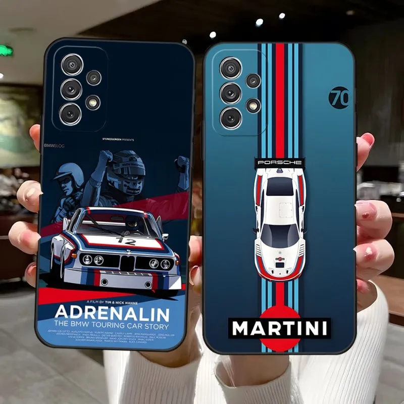 

Martini Racing Colours Print Phone Case Luxury Design For Samsung Galaxy S23 S21 S10 S30 S20 S22 S8 S9 Pro Plus Ultra Fe Covers