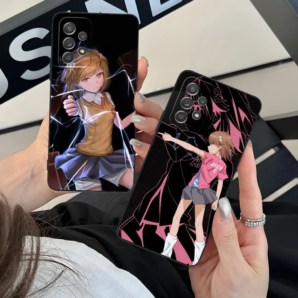 Фото Научный рельсограф Мисака Микото Чехол для телефона Samsung Galaxy A73 72 71 70 56 55 54 53 52 36 35 34 23 16 15 5G Черный Роскошный №4