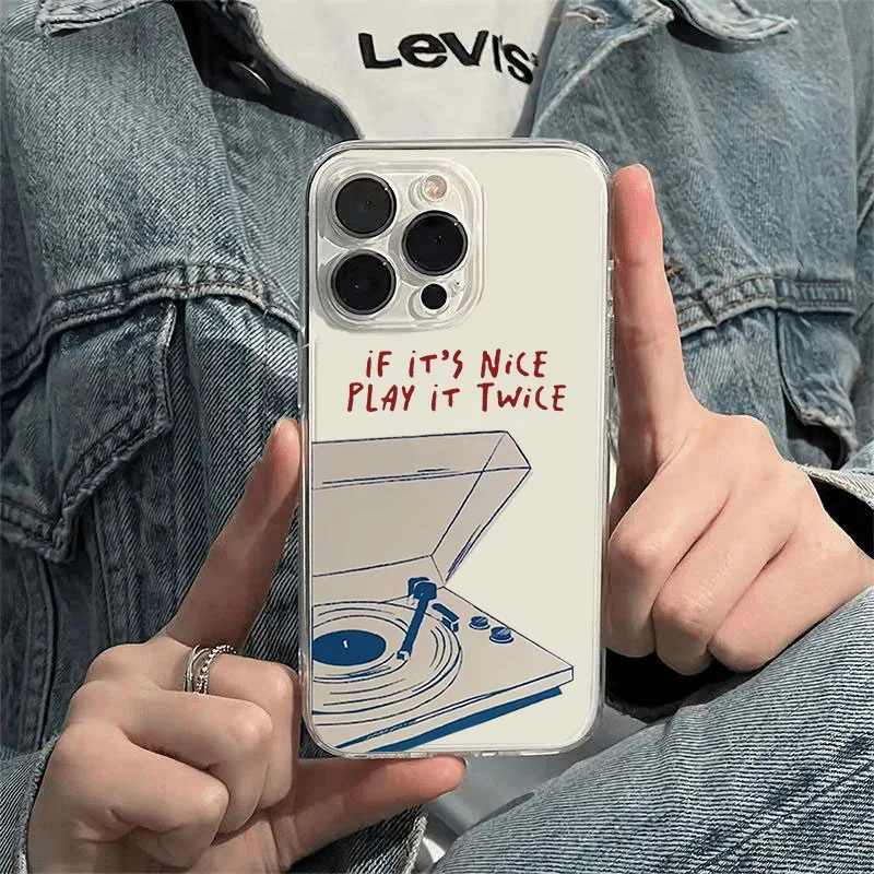 Фото Прозрачный чехол для телефона из ТПУ с дизайном Music Play It Twice для Oppo Reno15 Reno14 Reno13 Reno12 Reno11 Reno10 Reno8 Reno7 F Pro Plus 4G 5G №3