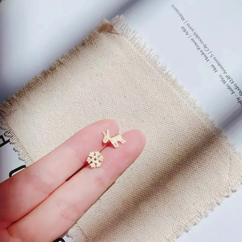 Металлические серьги-гвоздики золотого цвета в нескольких стилях для женщин