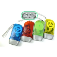 led generator flashlight hand pinch crank eco friendly transparent three lights color random nr no battery
