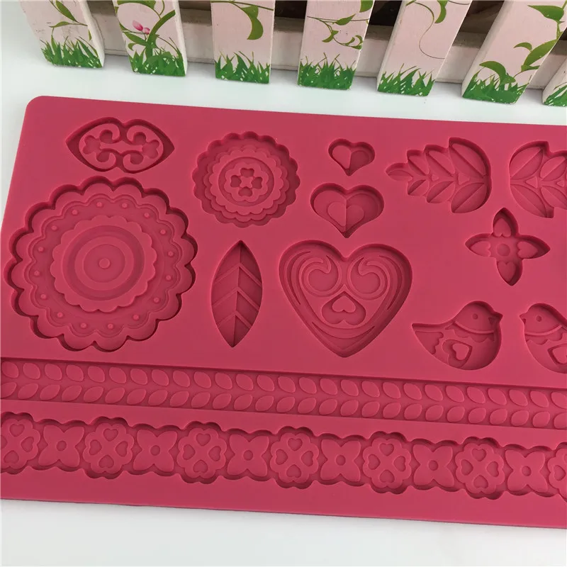 Цветы листья сахар тисненый силикагелевый коврик Paisimo сделай сам торт