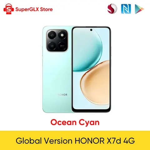 Смартфон HONOR X7d 4G, глобальная версия, Qualcomm Snapdragon 685 6,77 дюйма, TFT ЖК-дисплей, камера 108 МП, мгновенная кнопка AI, 6500 мАч, NFC