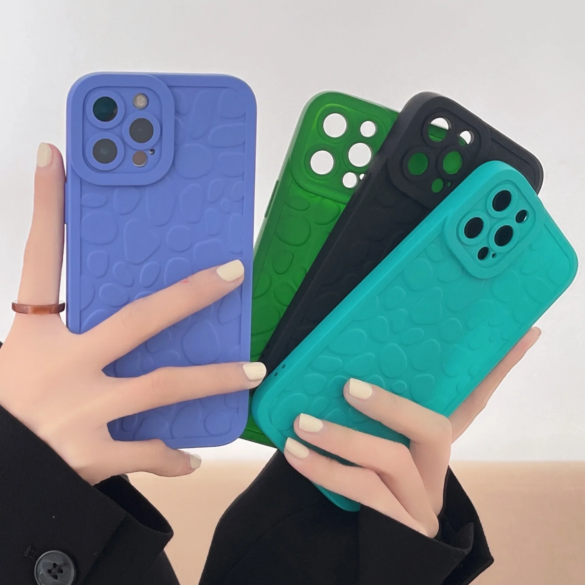 

Soft Cobblestone Texture Phone Case For Iphone 13 12 11 Mini Pro Max TPU Back Cover Case For Iphone 13 12 11 Pro X XR XS Max