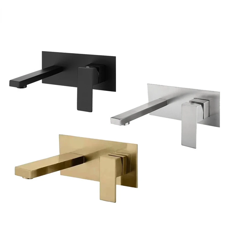 

Stainless Steel Wall Faucet American Concealed Faucet Hotel Bathroom Hot and Cold Basin Faucet