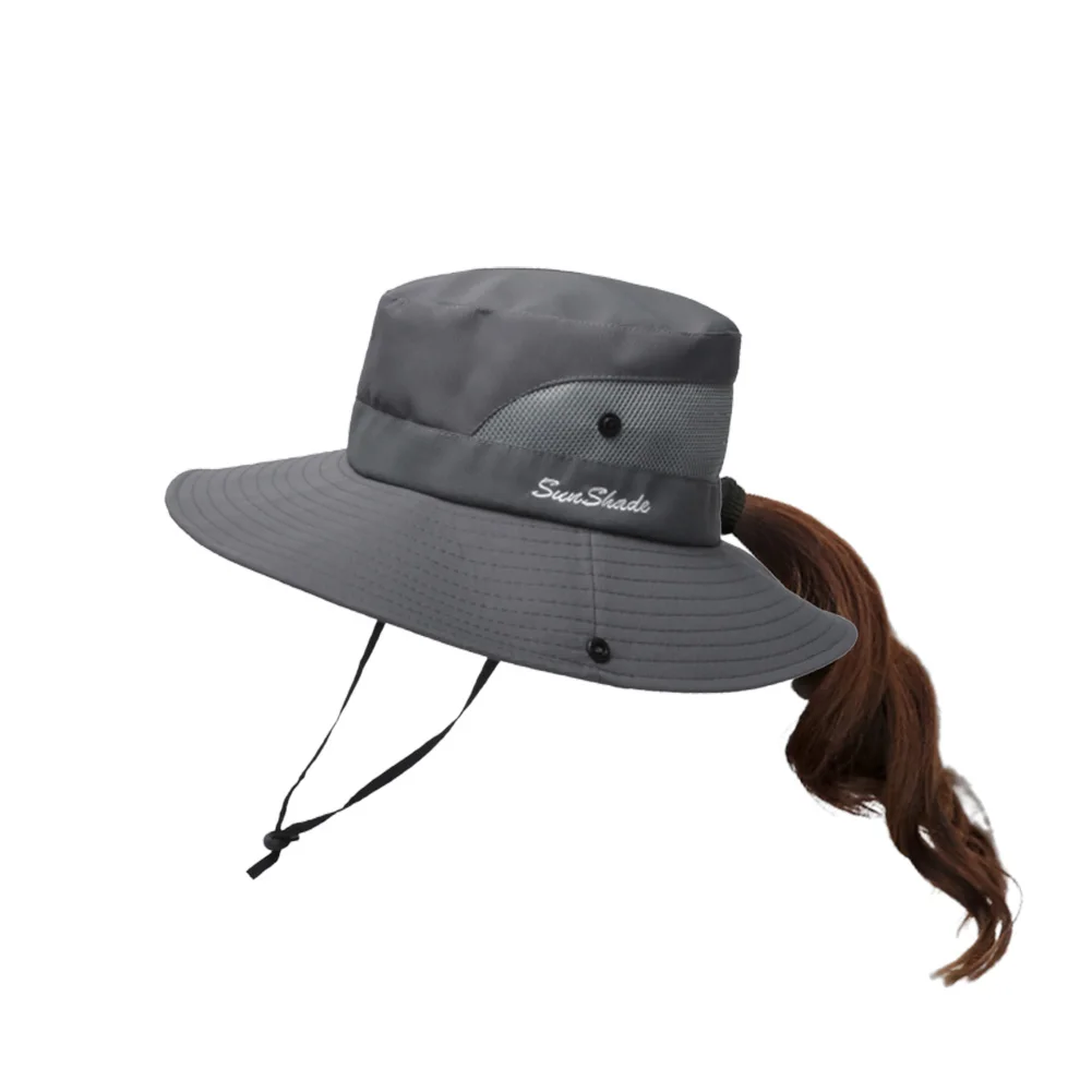 Купи Summer Ponytail Hat For Women UV UPF Wide Brim Sun Hat Hiking Fishing Boonie Hat Women's Sun Hat Fisherman's Hat Boonie Hat за 506 рублей в магазине AliExpress