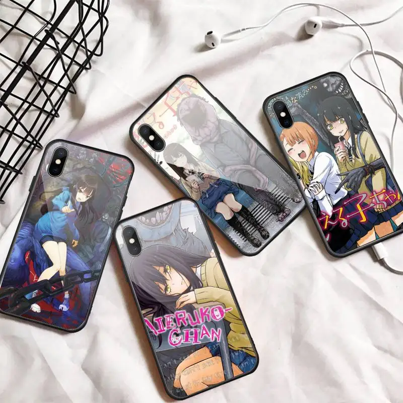 

Mieruko-chan manga horror comic Phone Case Tempered glass For iphone 11 12 13 PRO MAX mini 6 7 8 plus X XS XR