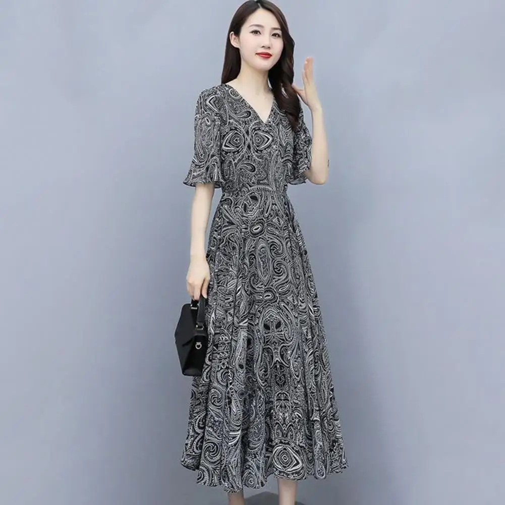 Stylish Casual Dress  Elegant Fashion Outfits Summer Dress  Printed Long Dress Party Wear Clothes