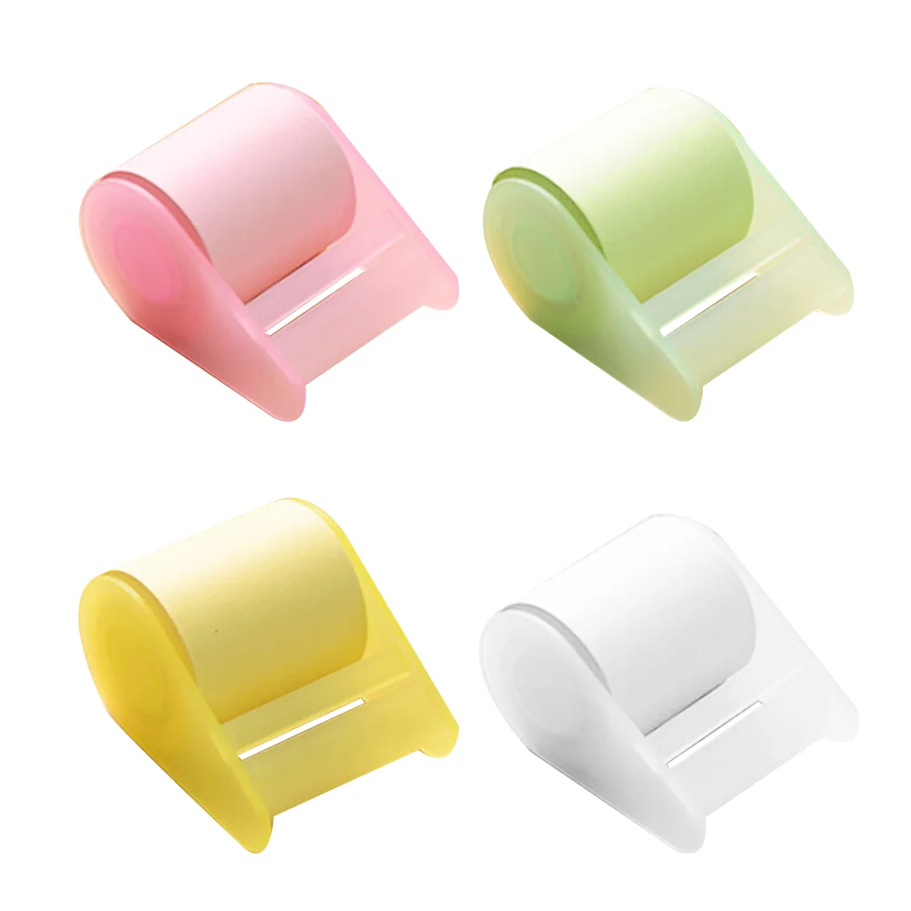 

4Pcs Sticky Notepads Roll Super Self-Stick Notes with Tape Dispenser Memo Pad for Home School Office(Random Color)