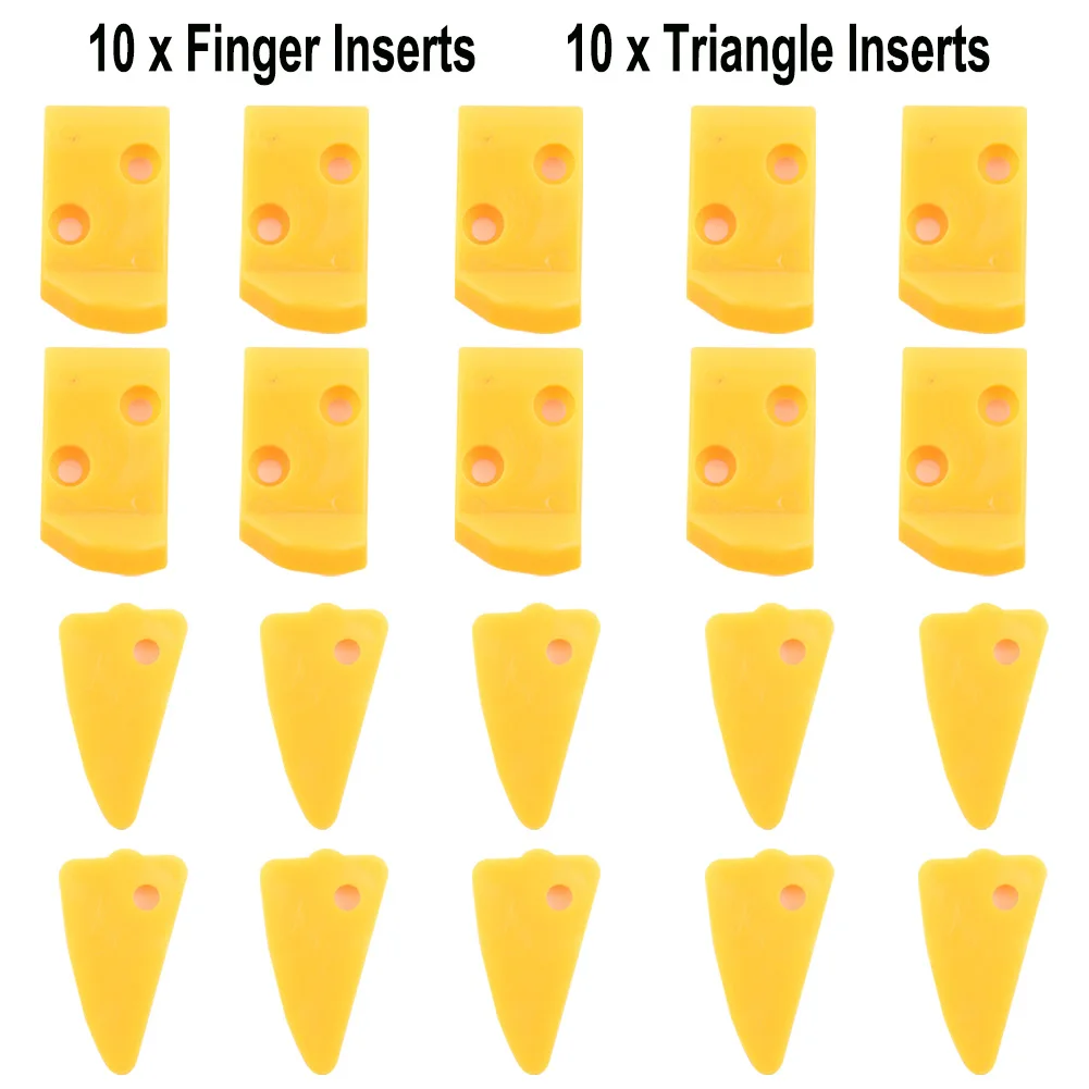 

Protective Tool Finger Inserts 20pcs Nylon Set Yellow Pack Accessories Leverless Protector Hunter Triangle Inserts