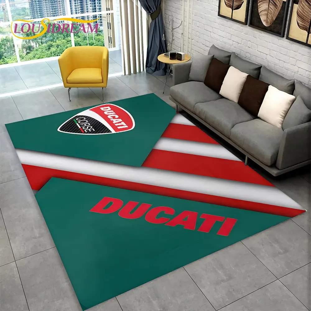 Фото Большой ковер с 3D-рисунком D-Ducati, коврик для гостиной, спальни, дивана, придверный коврик, декор для кухни, детский игровой нескользящий напольный коврик №3