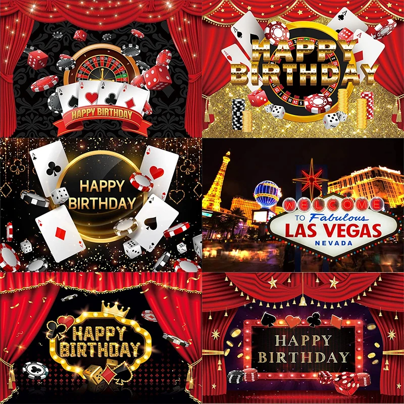 Фон для вечеринки настенный игровой зал фотография Лас-Вегас азартные игры