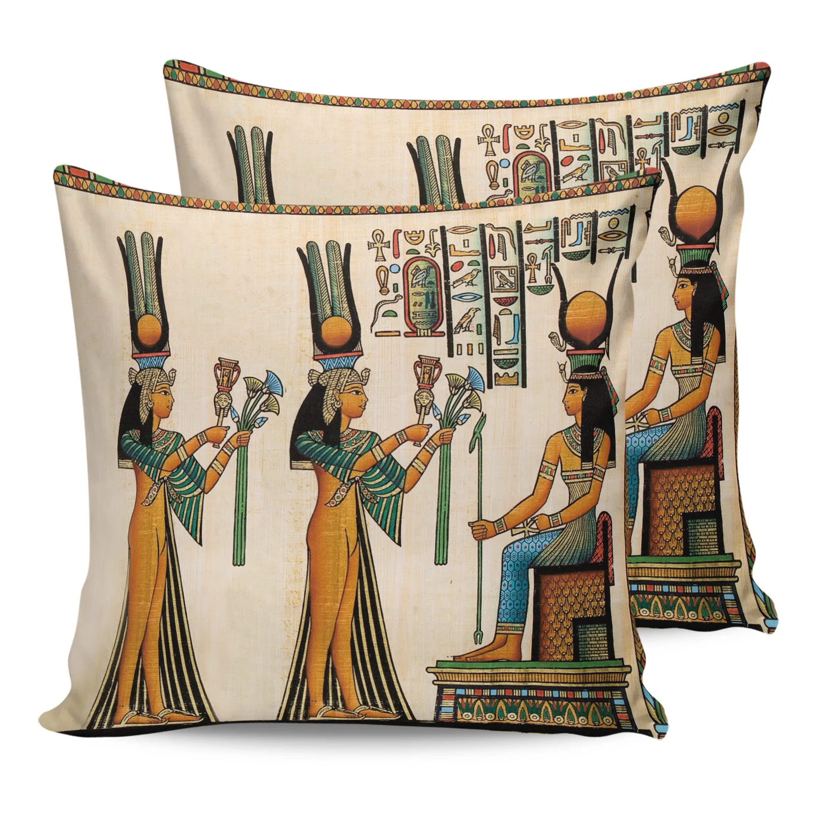 

Egypt Woman Mural Culture Pillow Case Home Sofa Decor Cushion Cover for Living Room Printed Two Piece Set Decorative Pillowcases