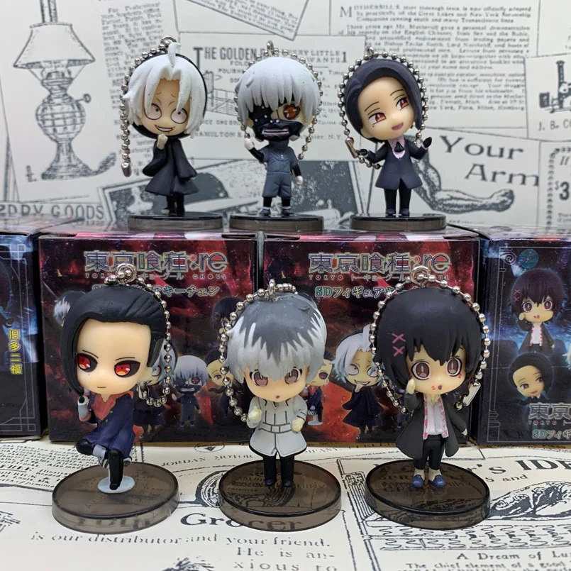 

6pcs/Set Version Q Tokyo Ghoul Anime Figure Kaneki Ken/ Jin Muyan PVC Action Figure Collectible Model Toys Kid Gift