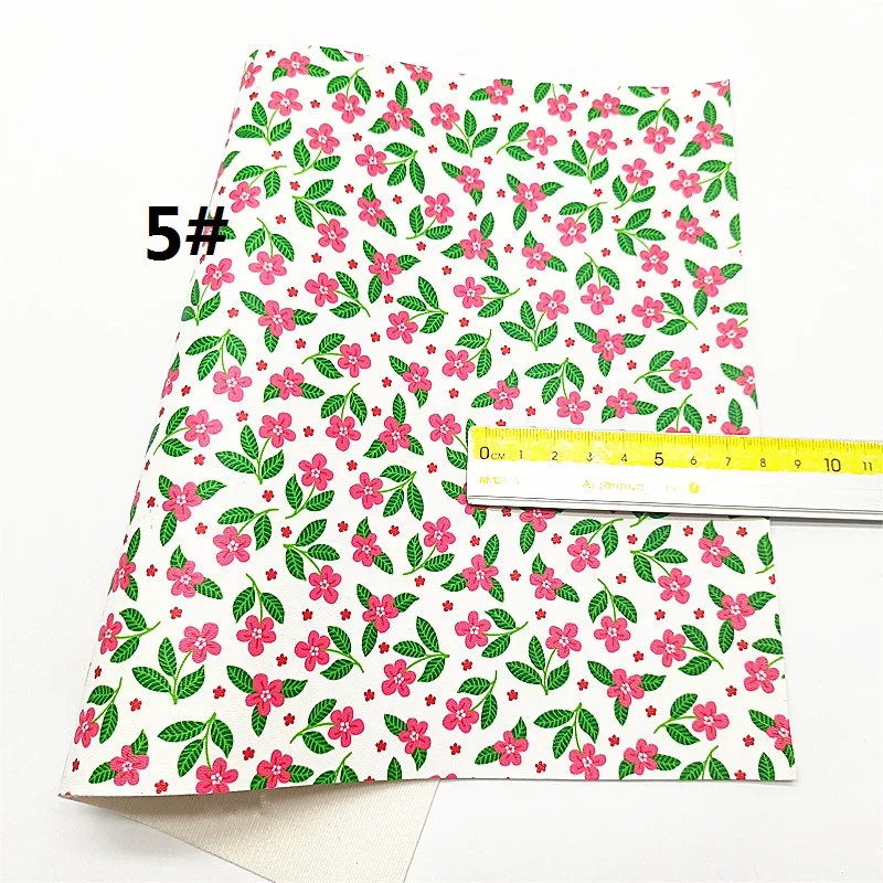 Листы из синтетической кожи с различным цветочным принтом фетровая подложка