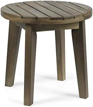 

Outdoor 16" Acacia Wood Side Table, Teak Finish