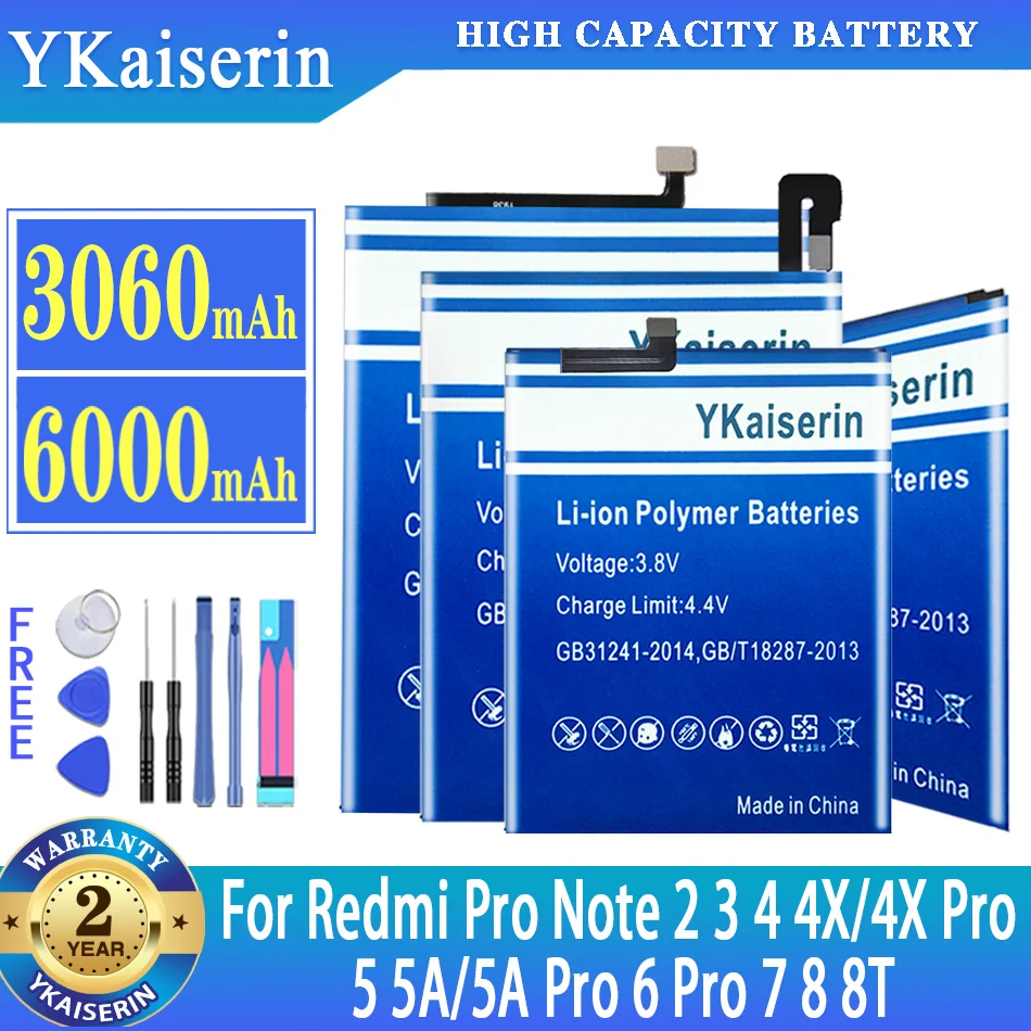Аккумулятор BN 45 46 4A для Xiaomi Hongmi Redmi Note 2 3 4 4X 5 5A 6 7 8 8T GO K20 9T Pro MI BP 41 40 | Мобильные