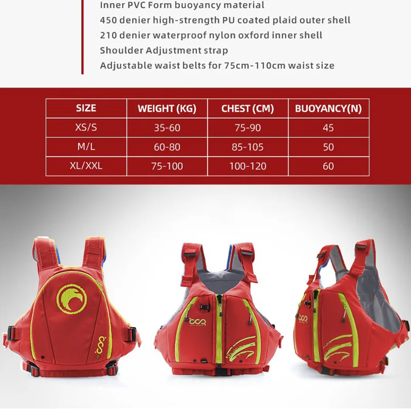 Daiseanuo Плавучесть Aid 50N PFD Life Fishing Каяк Жилет Куртка для взрослых с большим карманом
