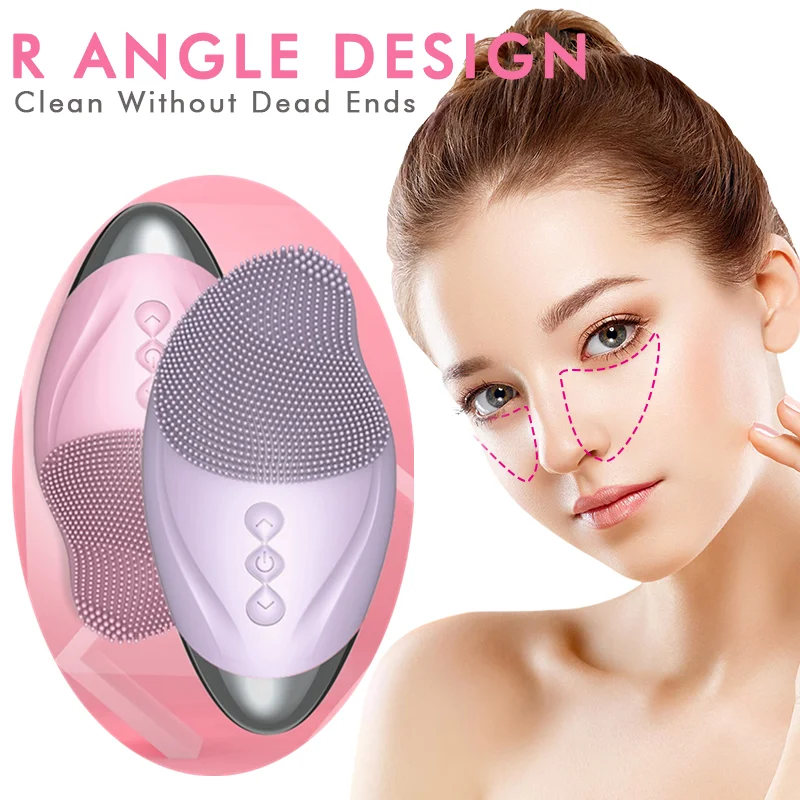 

Silicone Electric Facial Cleansing Brush Washing Massager Vibration Rechargeable Hot & Cold Massager Portable Rejuvenation Brush