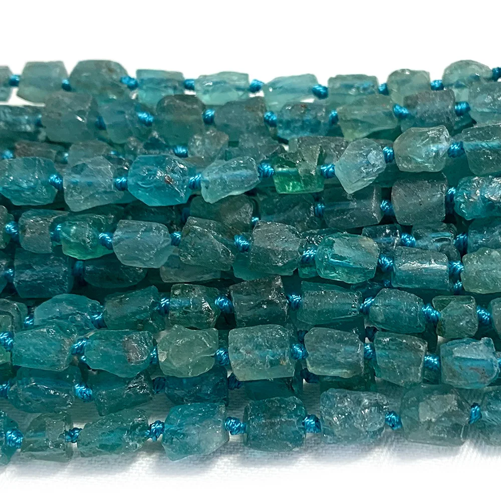 

Veemake Fluorapatite Apatite Natural Gemstones DIY Raw Mineral Nugget Free Form Loose Rough Matte Beads Jewelry Design Making