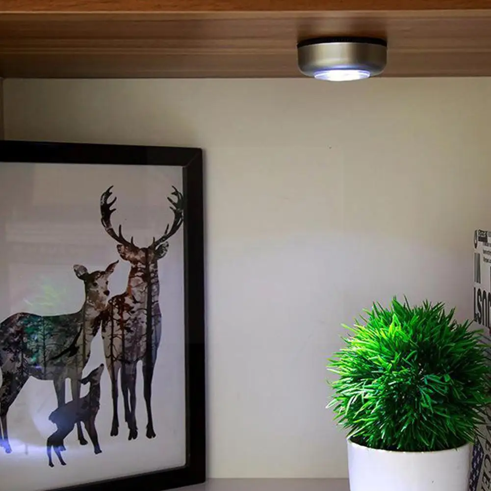 

3LED Mini Night Lights Pat Light Wall Lamp Self-adhesive Saving 1pc Lamp Energy Car Ceiling Night Lamp Wardrobe U0S9