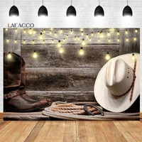 laeacco western cowboy background for photography old barn hat hay leather shoes kid adult birthday portrait customized backdrop